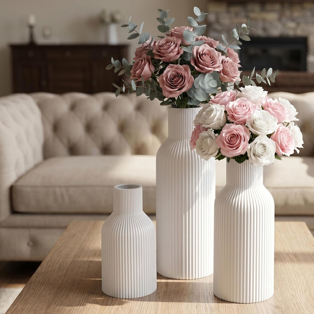 Modern Beige Flower Vase — Set of 3 - View 2