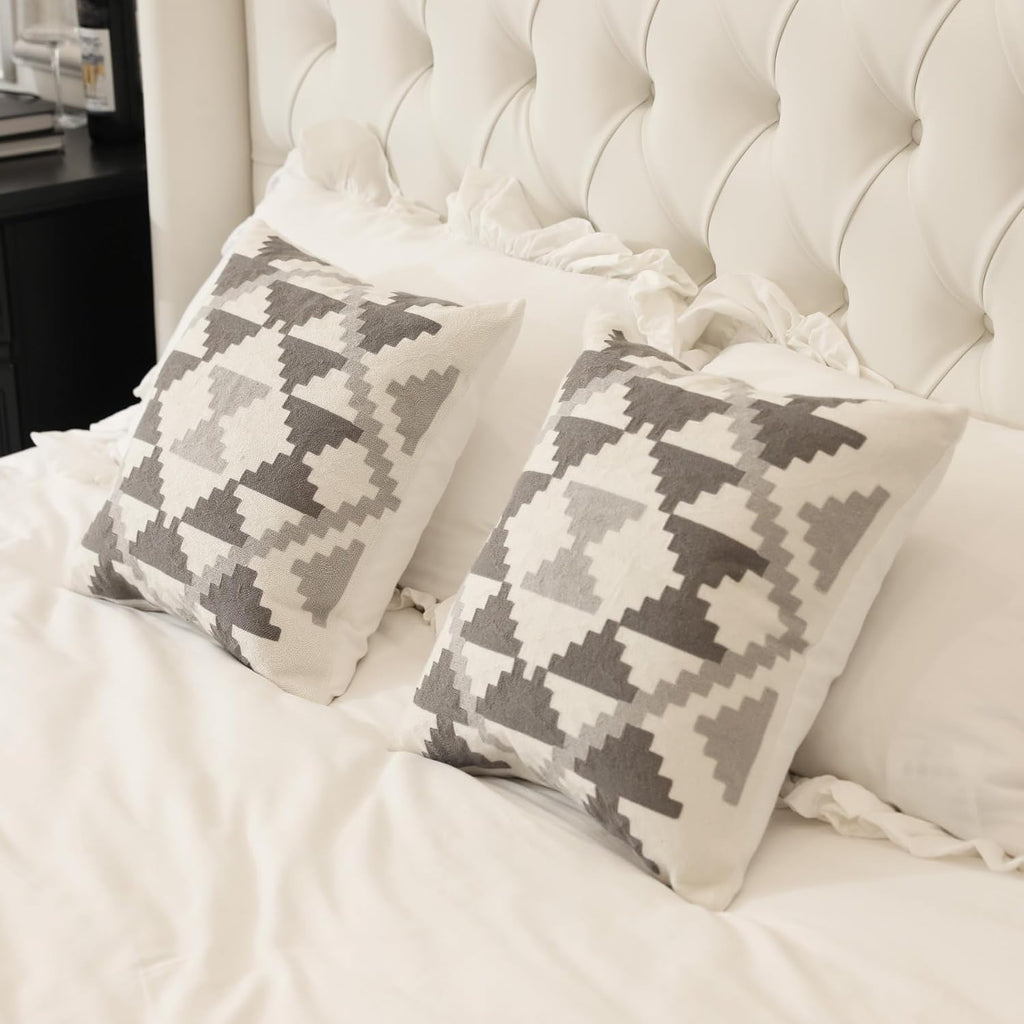 Boho Fabric Throw Pillow Cover — 18" - View 3