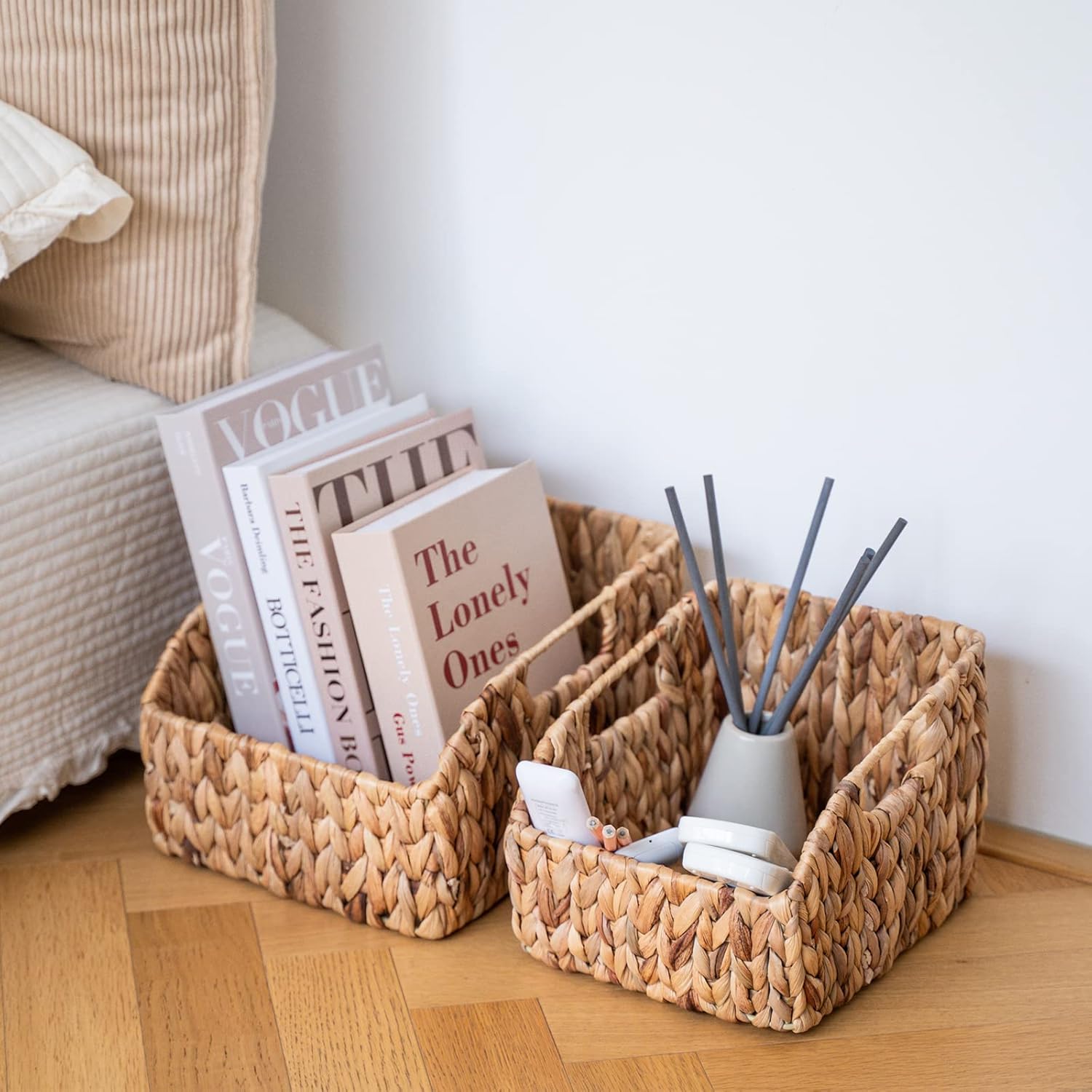 Hand-Woven Boho Metal Basket — 9" - View 8