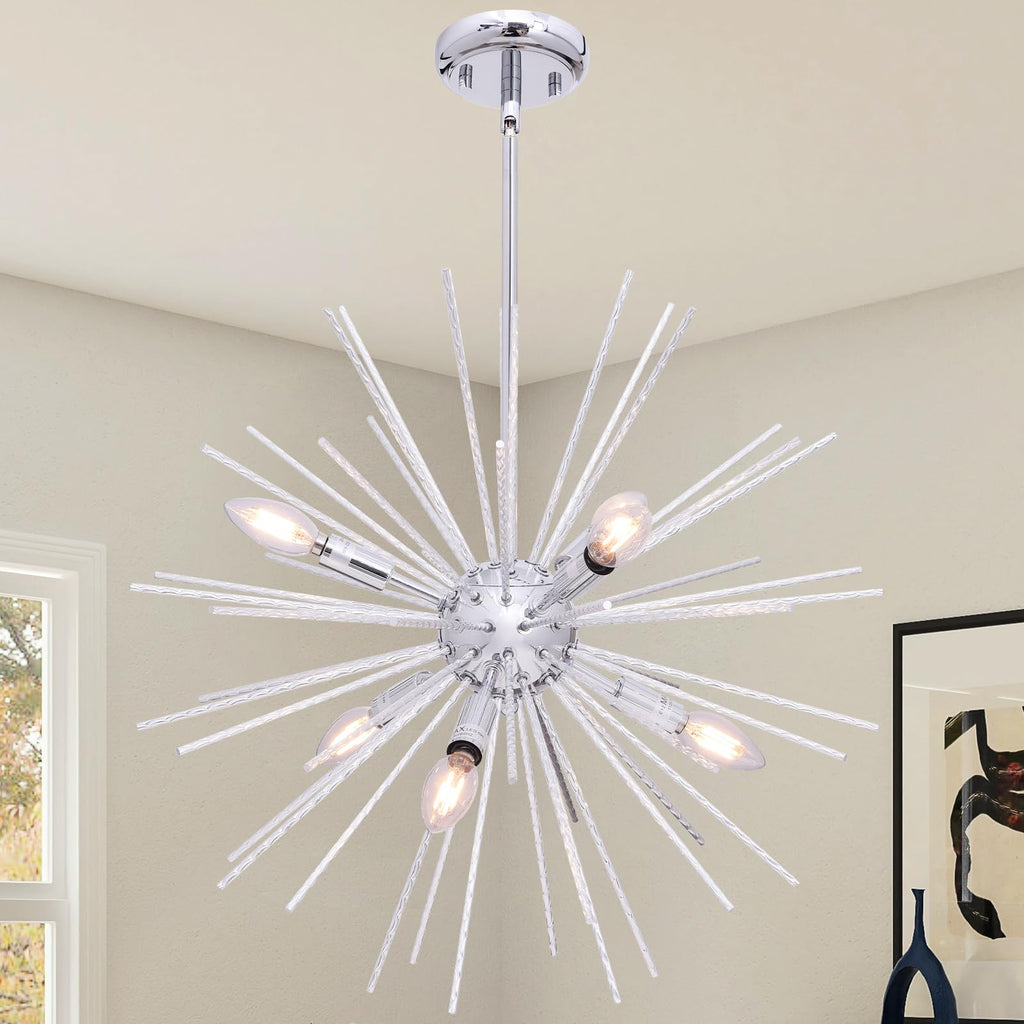 Modern Metal Chandelier — 6-Light