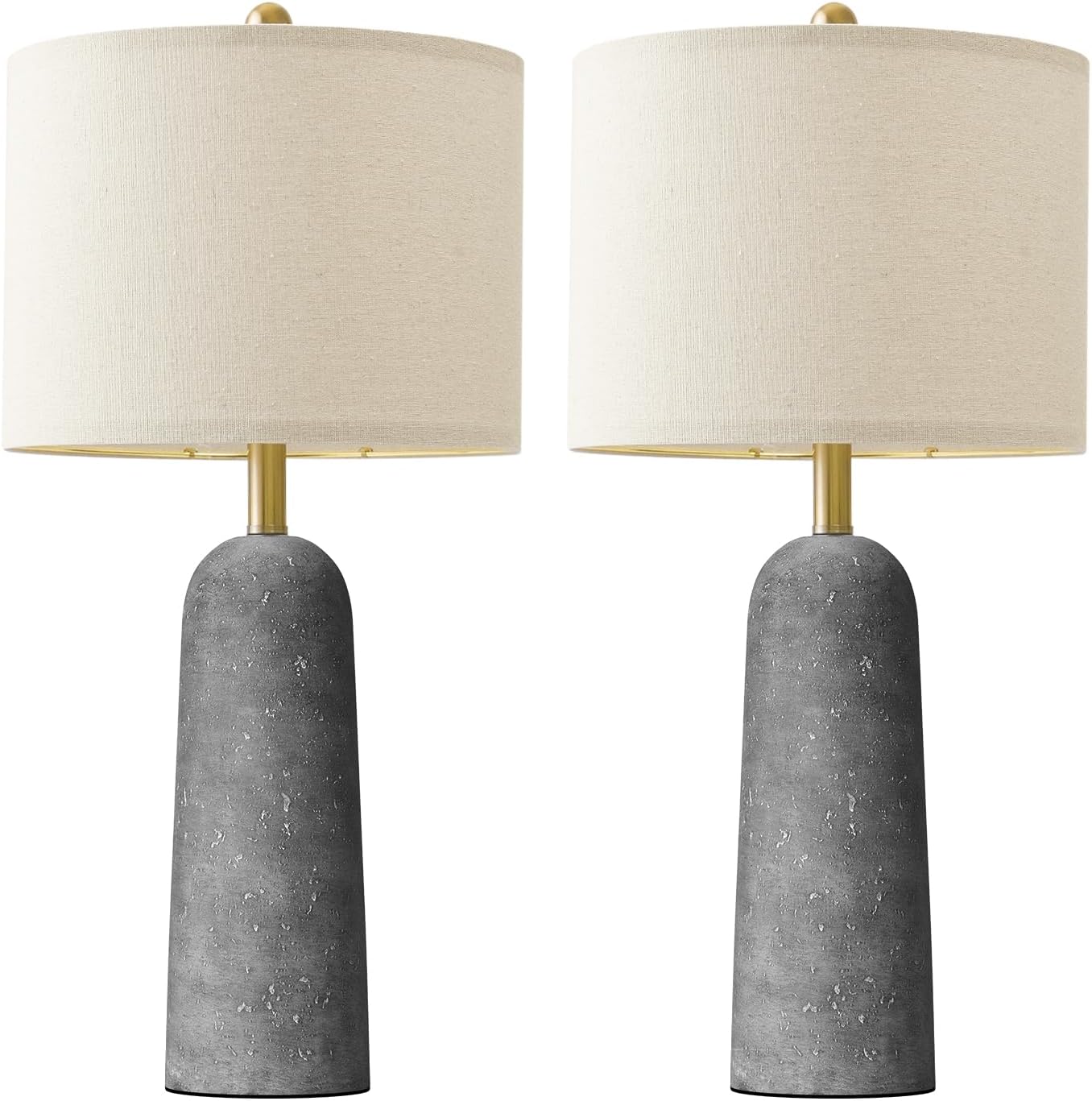 Linen Modern Beige Bedside Lamp — 27.25" — Gray