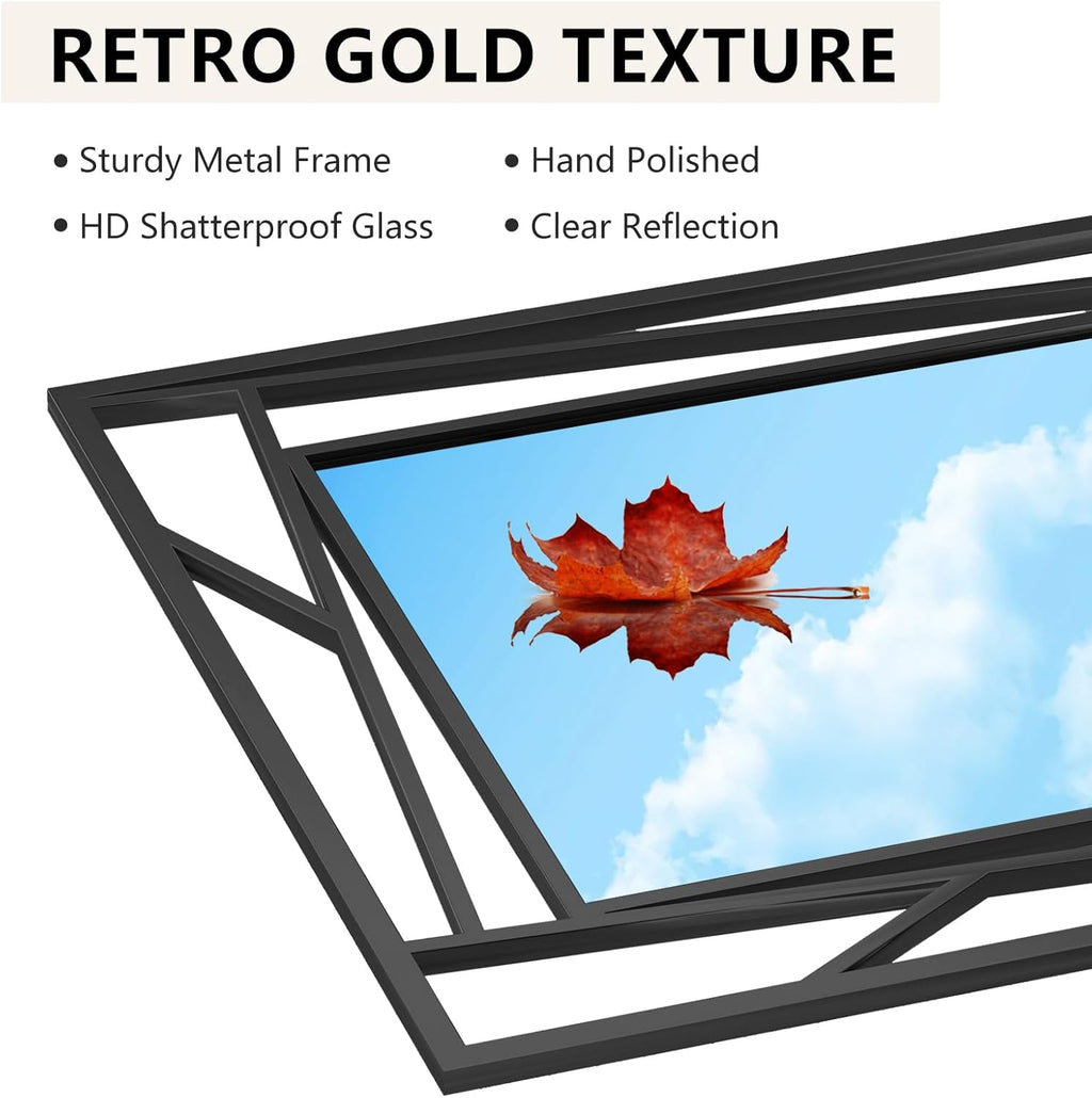 Framed Farmhouse Black Wall Mirror — 28" - View 4