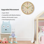 Battery Operated Yellow Wall Clock — 12" - View 3
