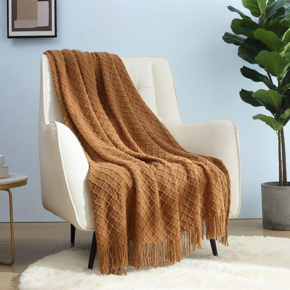 Boho Beige Throw Pillow — 50" — Brown