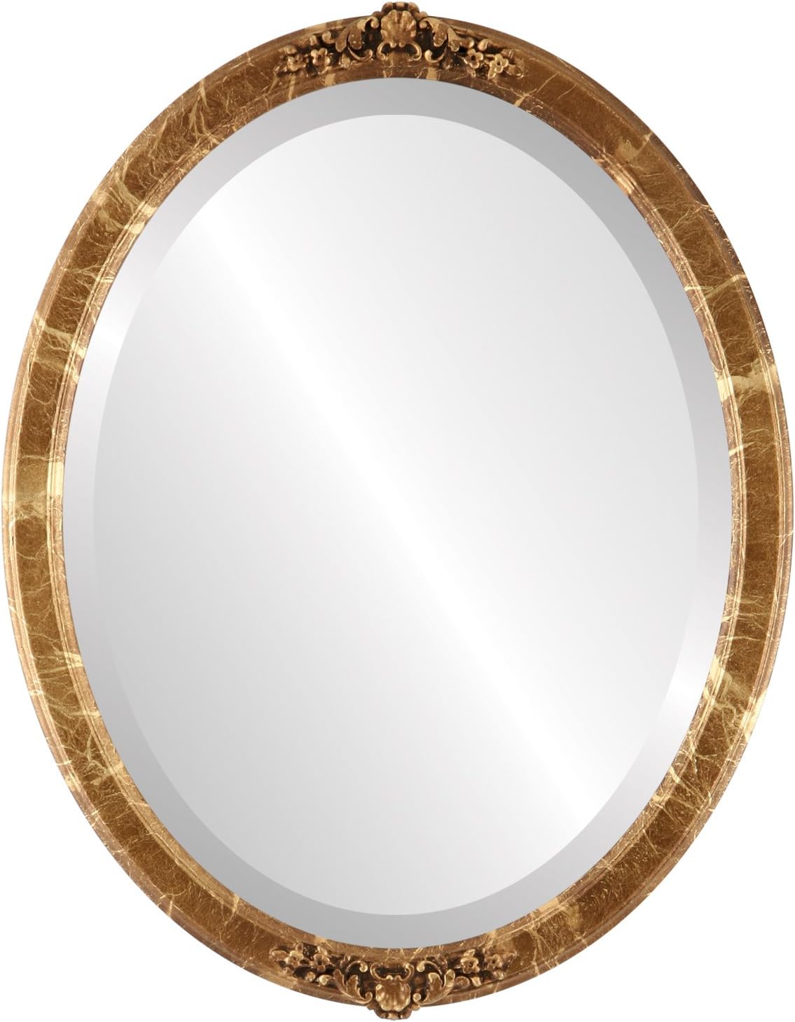 Beveled Luxe Beige Wall Mirror — 26" — Champagne Gold