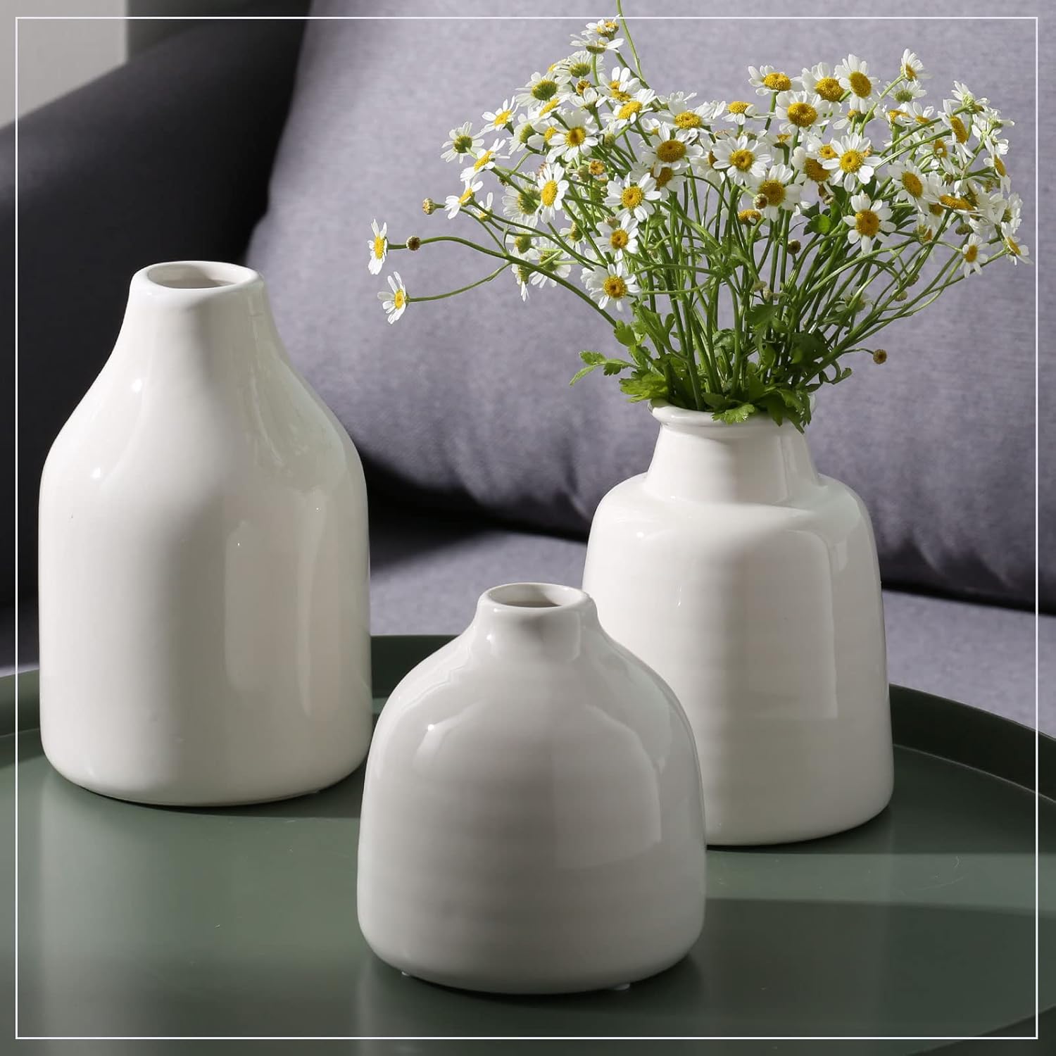Modern Black Flower Vase — Set of 3 - View 4