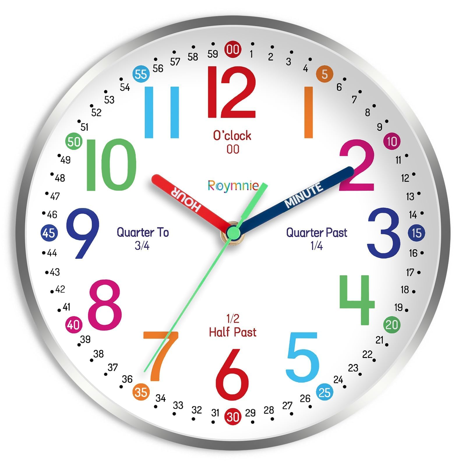 Battery Operated Blue Wall Clock — 8"