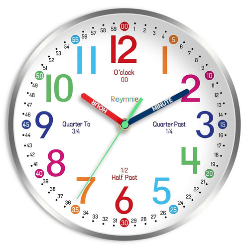 Battery Operated Blue Wall Clock — 8"