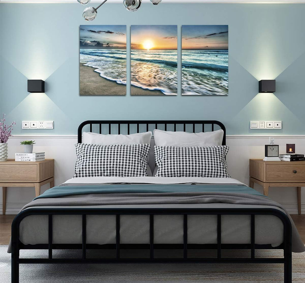 Framed Modern Blue Canvas Wall Art — 16" - View 3