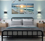 Framed Modern Blue Canvas Wall Art — 16" - View 3