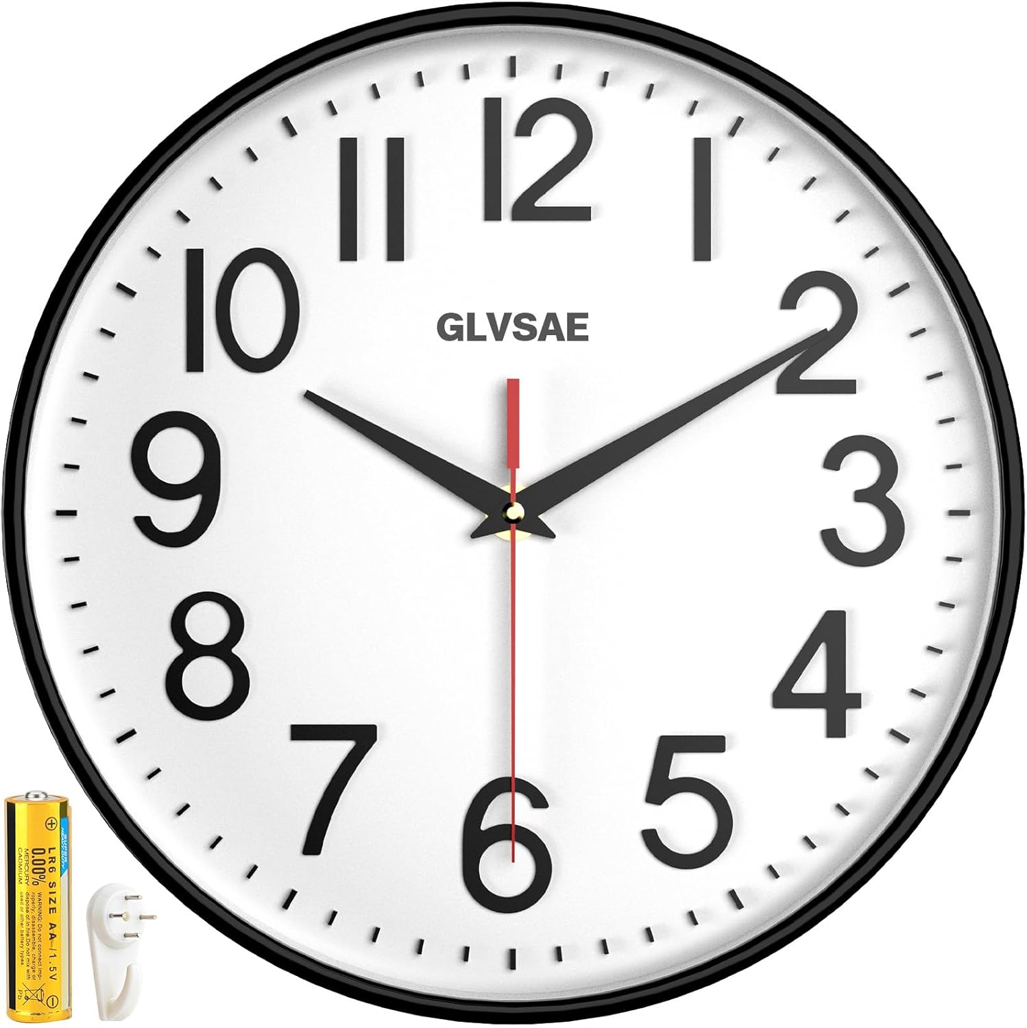 Battery Operated Wall Clock — 12" - View 7