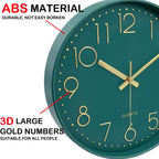 Battery Operated Modern Blue Wall Clock — 12" - View 7