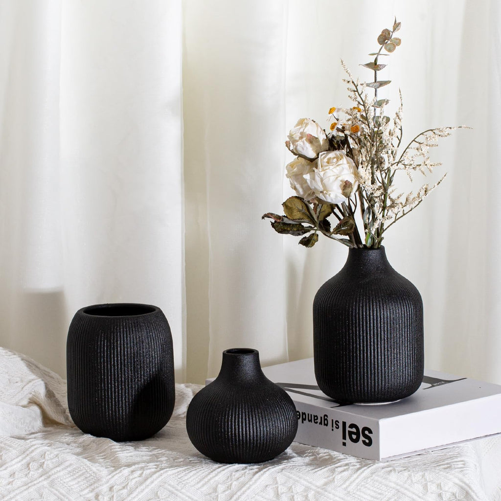 Boho Black Decorative Vase — Set of 3 - View 3