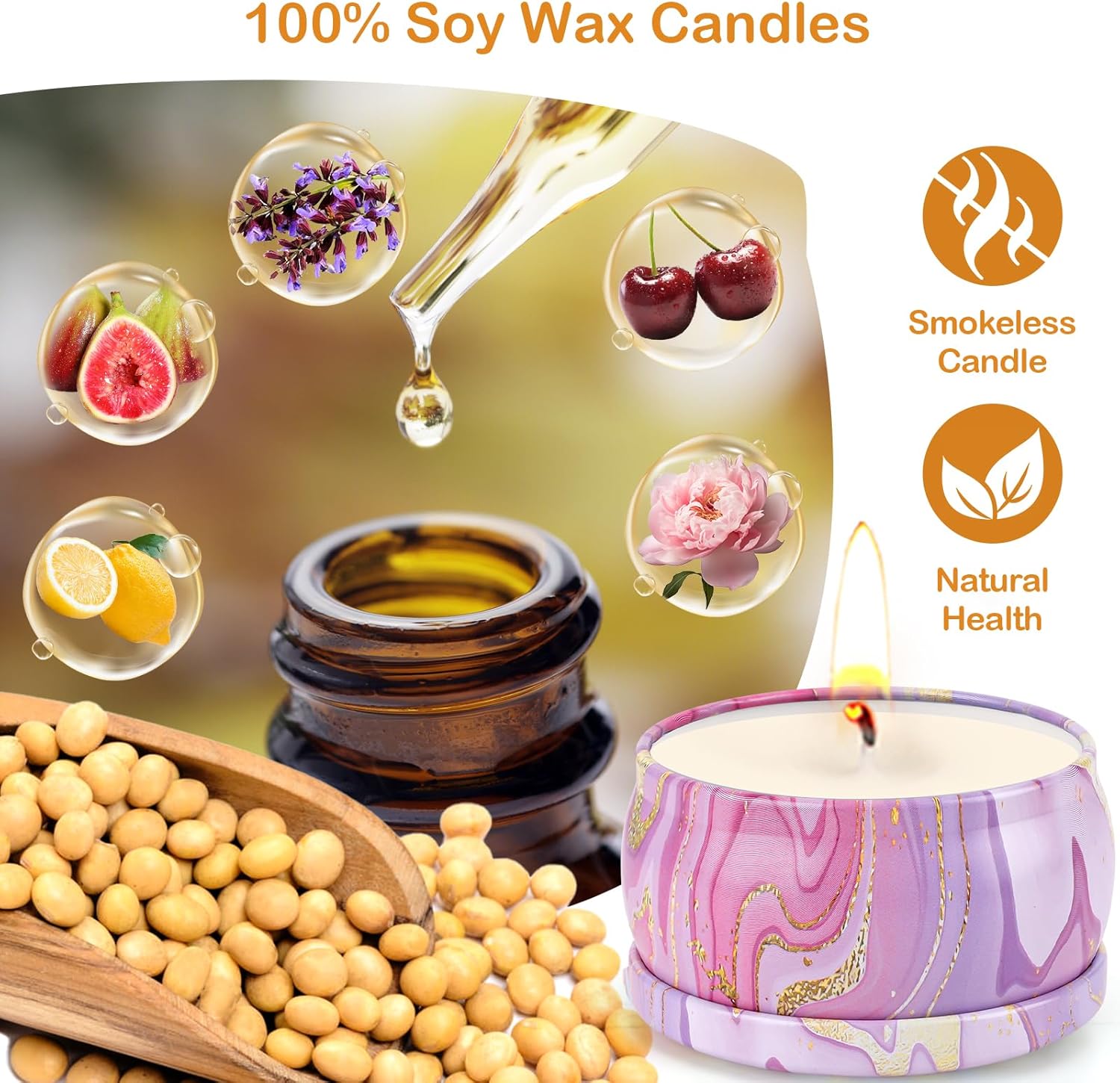 Soy Wax Wax Scented Candle - View 2