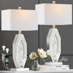 Dimmable Modern Silver Table Lamp — Set of 2 — Chrome