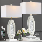 Dimmable Modern Silver Table Lamp — Set of 2