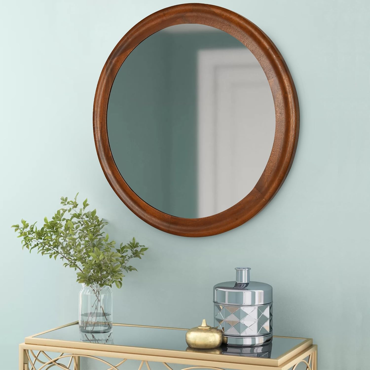 Round Farmhouse Black Vanity Mirror — 36" — 24"L x 24"W
