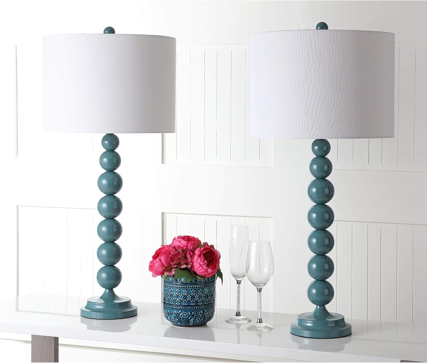Modern Blue Table Lamp — Set of 2 — Marine Blue