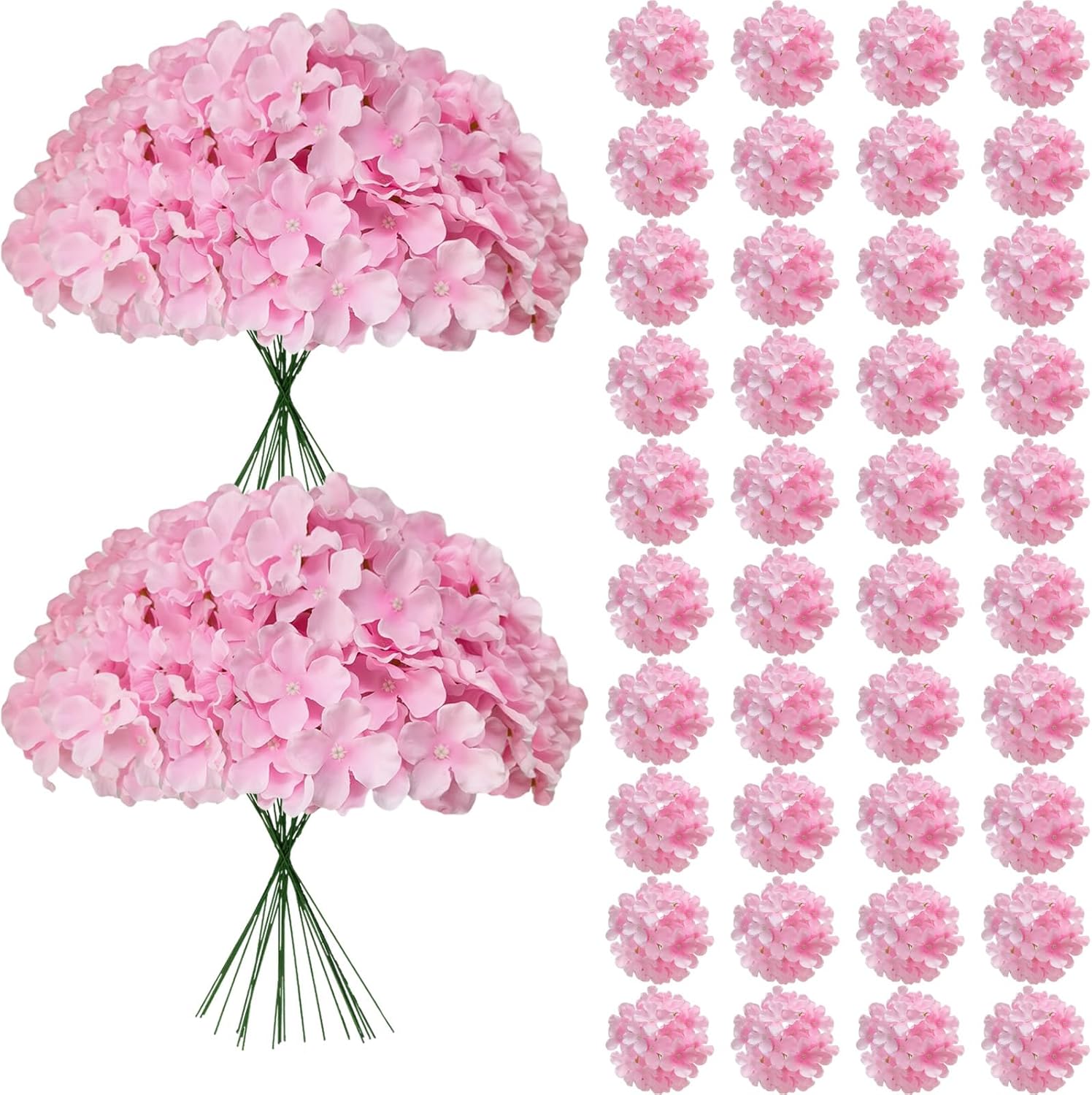Blue Artificial Flowers — 65 Pcs