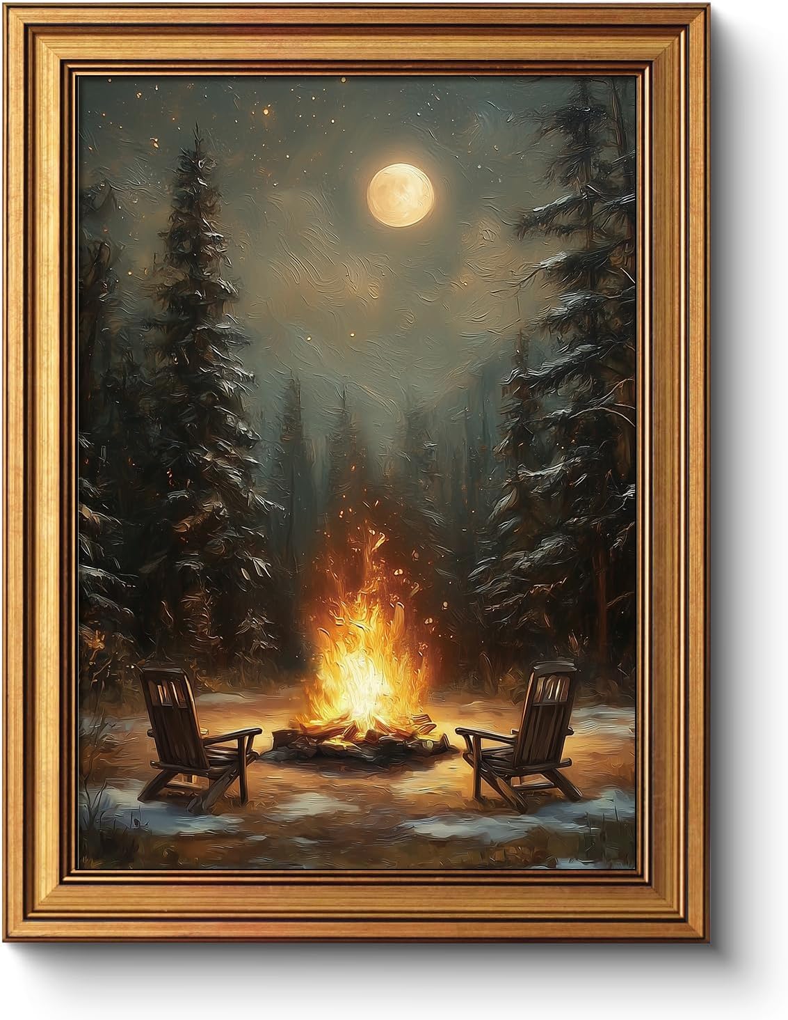 Vintage Farmhouse Blue Framed Wall Art — 16" — Bonfire