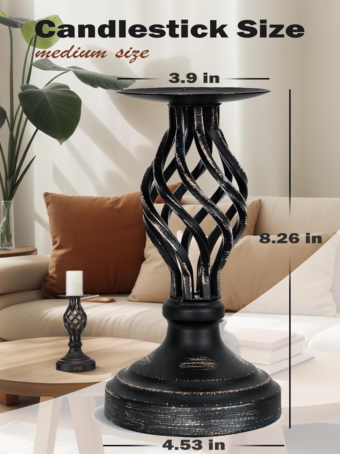 Vintage Metal Candle - View 3