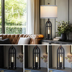 USB Farmhouse Black Bedside Lamp — 27" - View 3