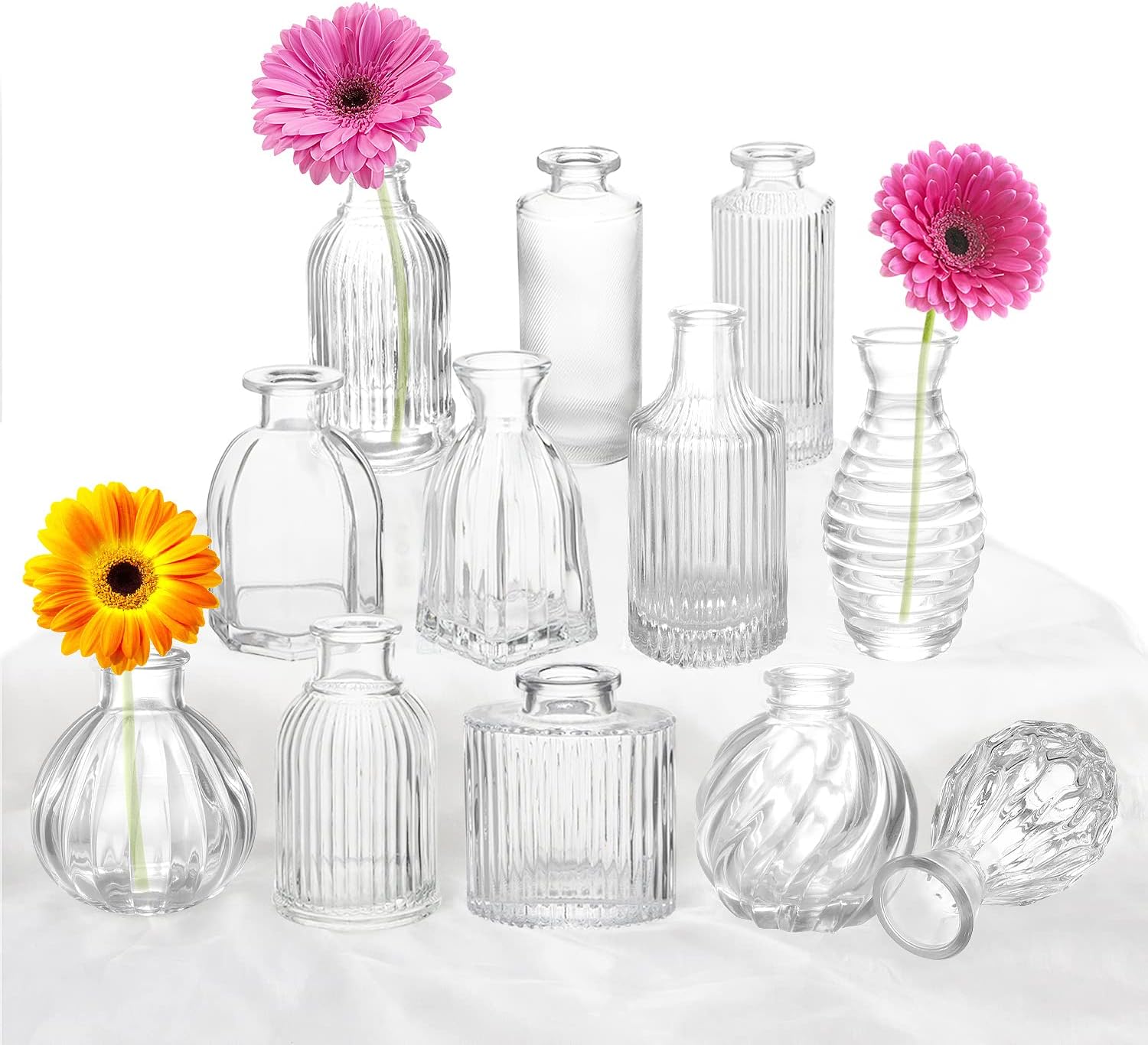 Vintage Farmhouse Black Flower Vase — Clear