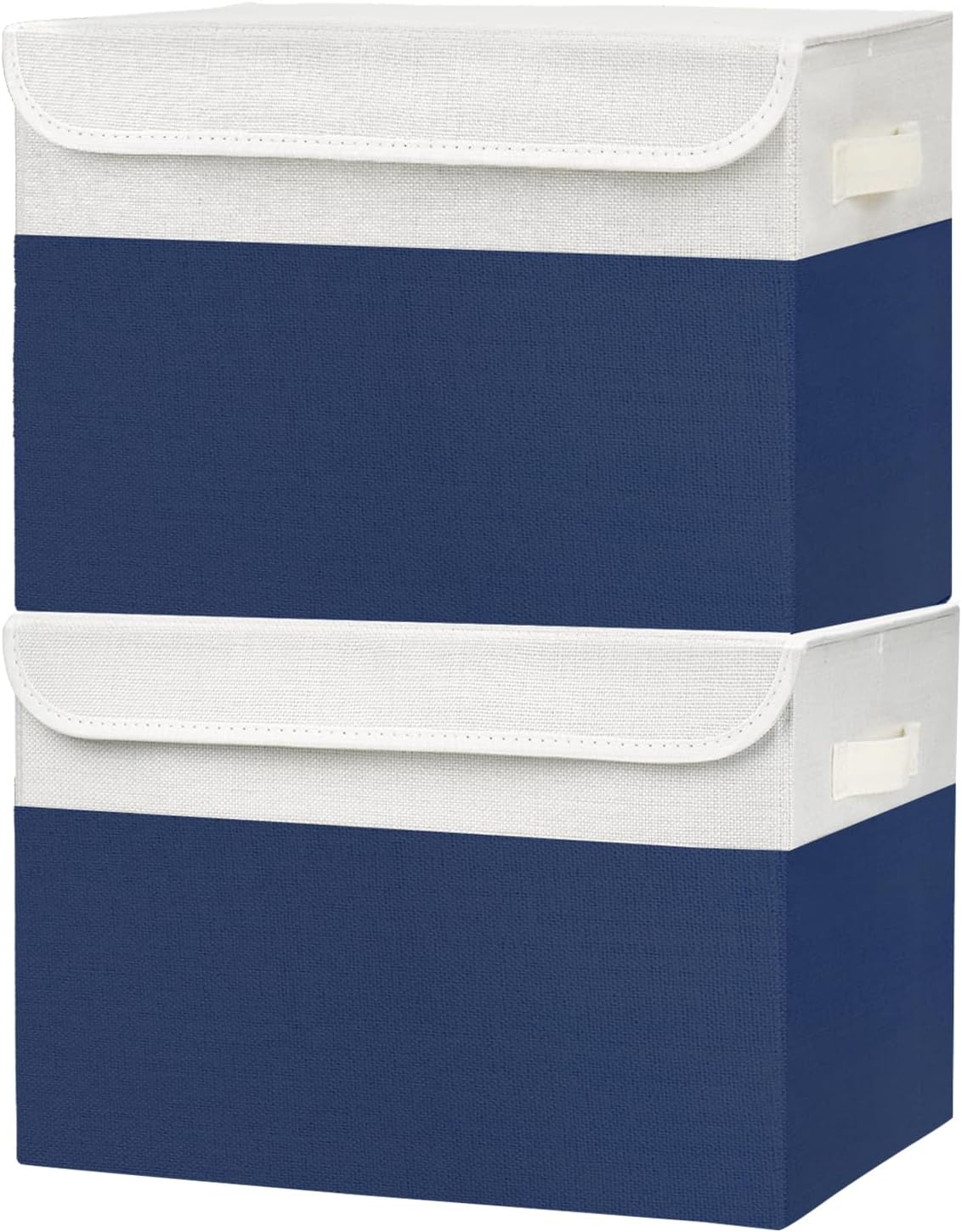 Linen Beige Throw Pillow — 6x9 — Navy Blue & White