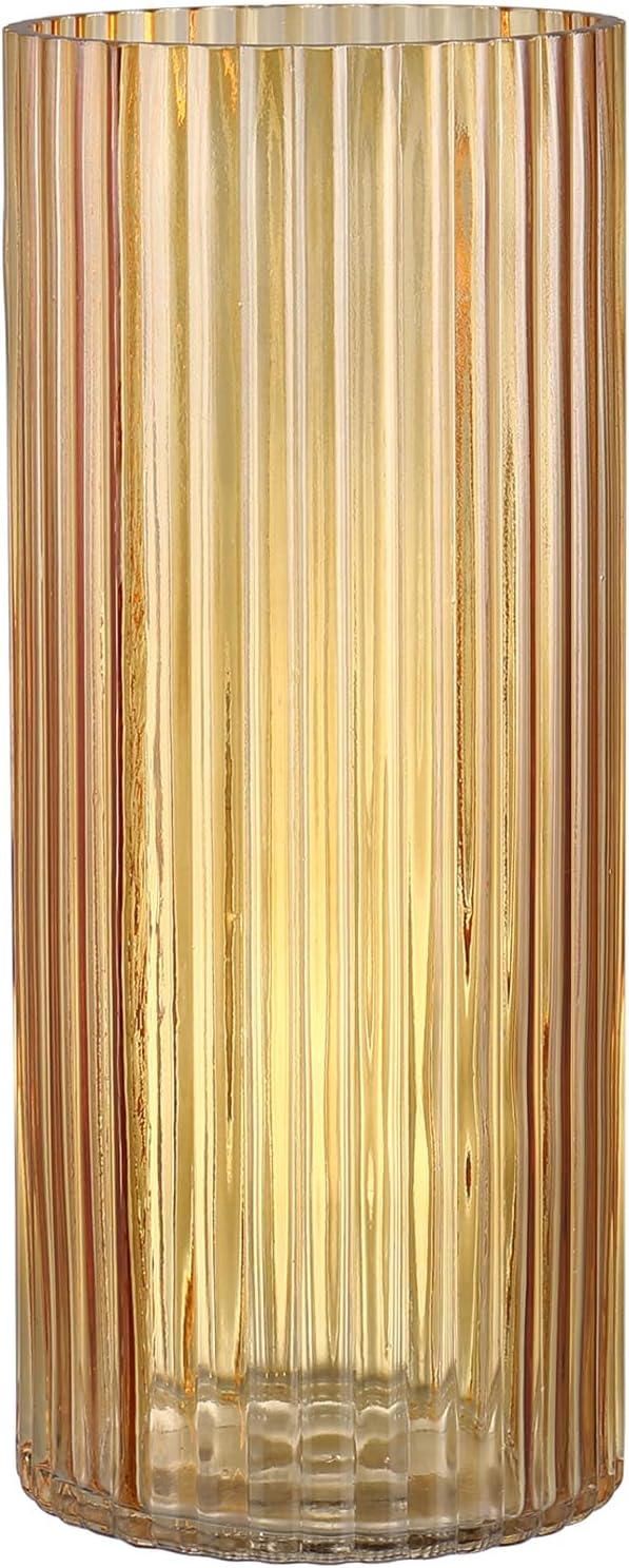 Black Flower Vase — 10" — Amber