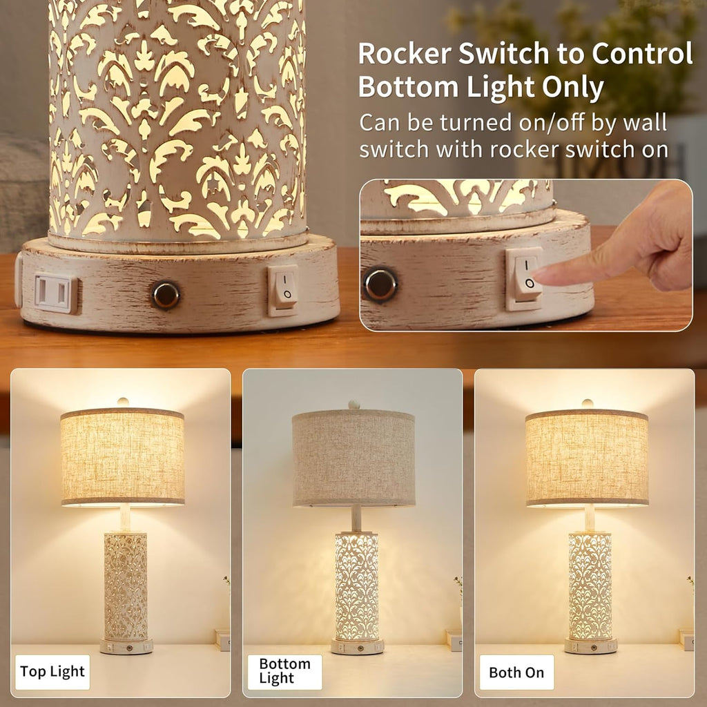Dimmable Farmhouse Black Bedside Lamp — 26" - View 3