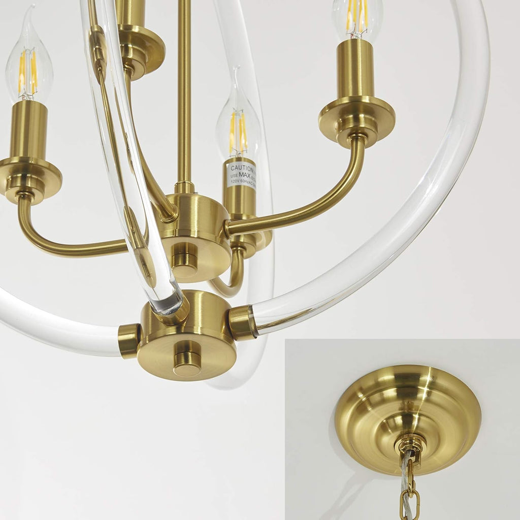 Farmhouse Metal Chandelier — 4-Light - View 7