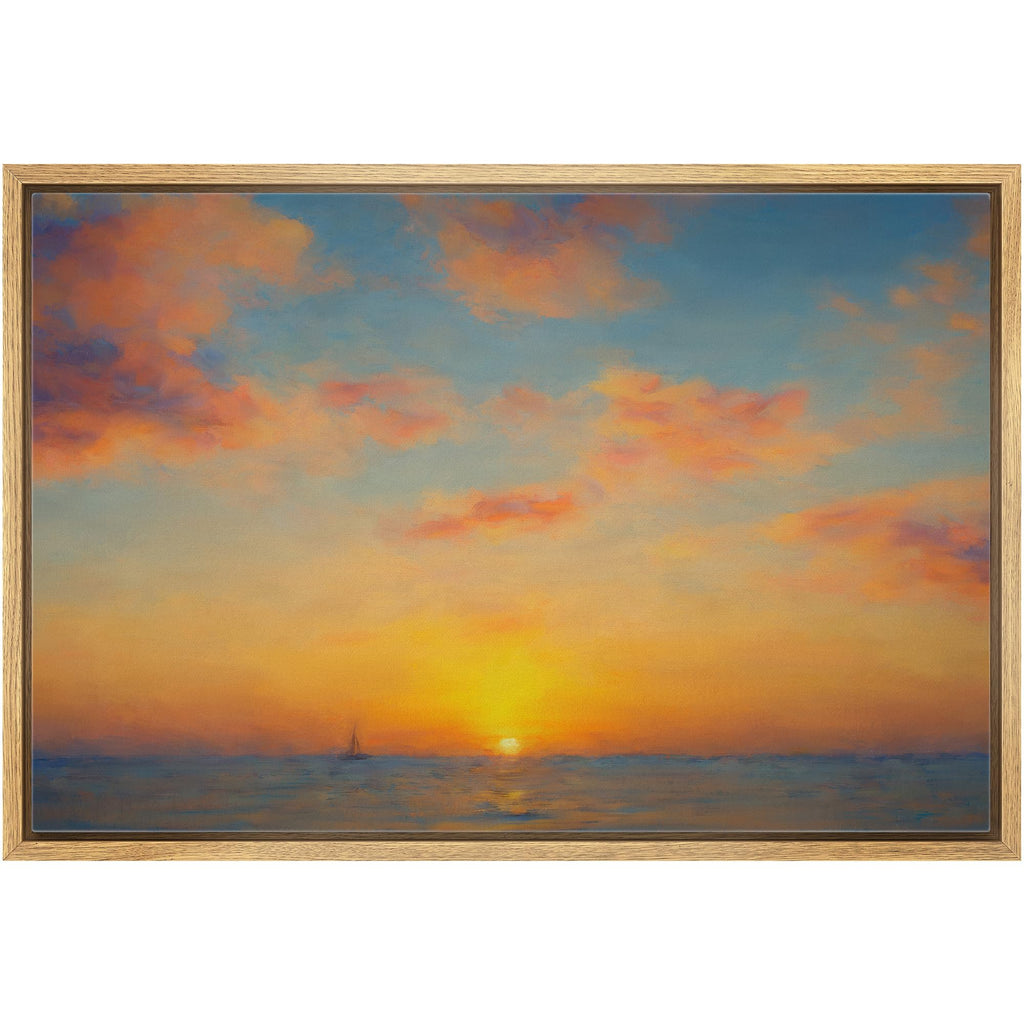 Framed Farmhouse Beige Wall Art — 16"