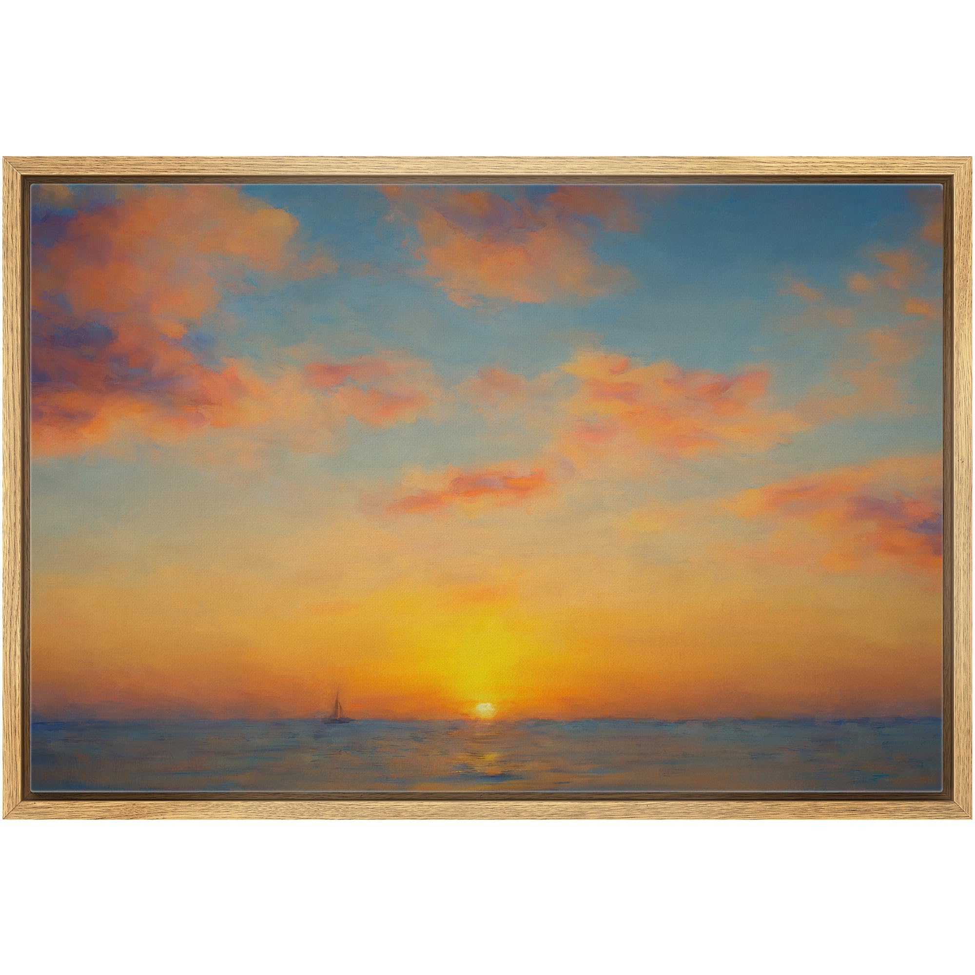 Framed Farmhouse Beige Wall Art — 16"