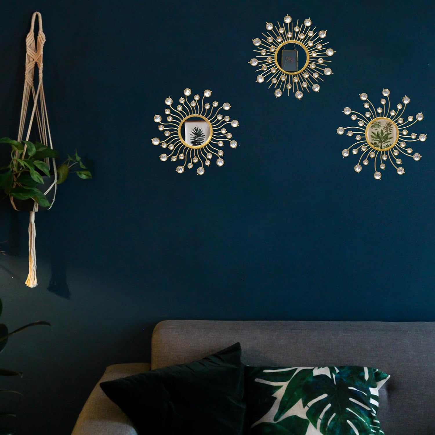 Boho Metal Wall Mirror — Set of 3 - View 5
