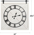 Battery Operated Farmhouse Wall Clock — 29.5" - View 2