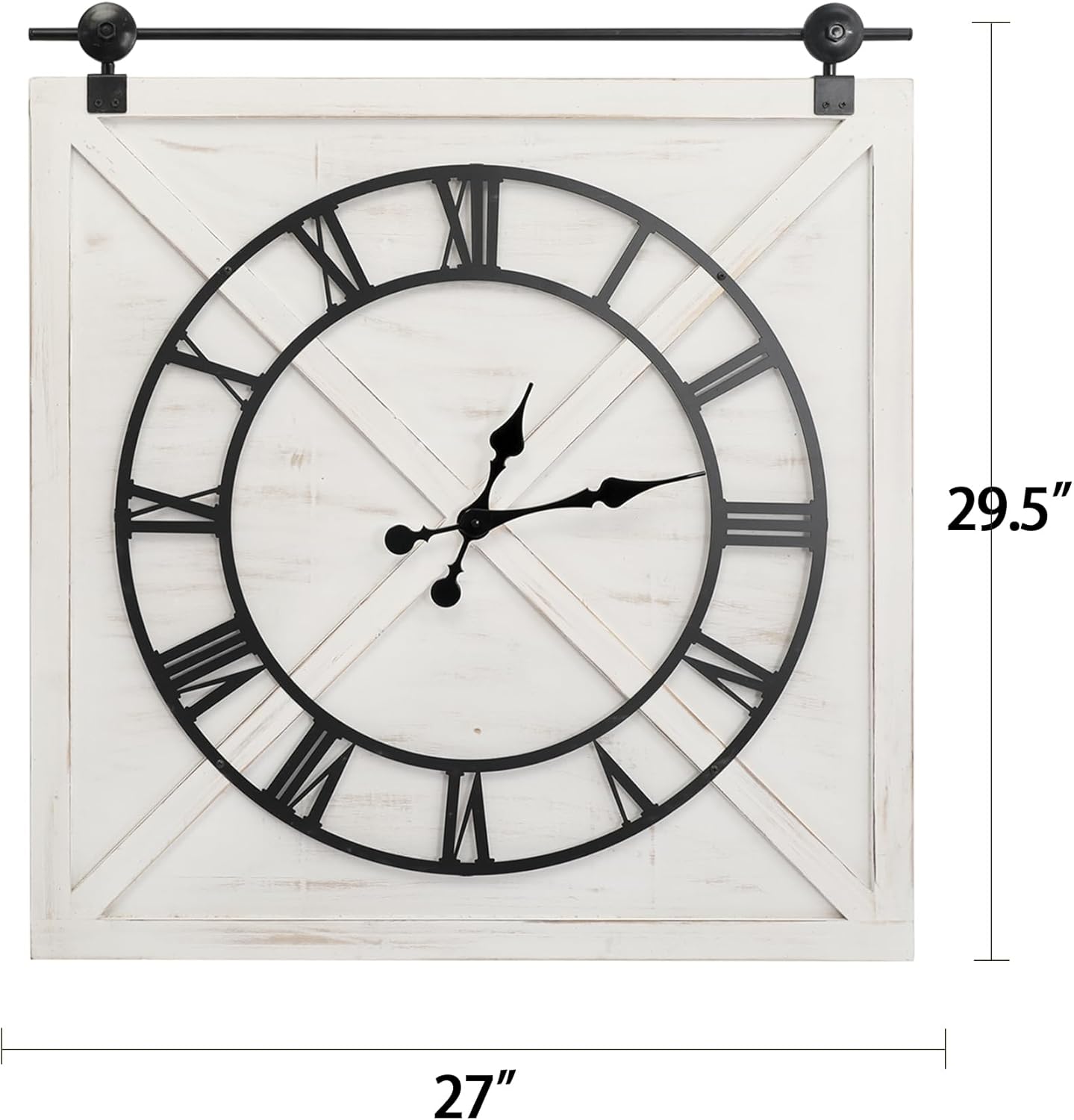 Battery Operated Farmhouse Wall Clock — 29.5" - View 2