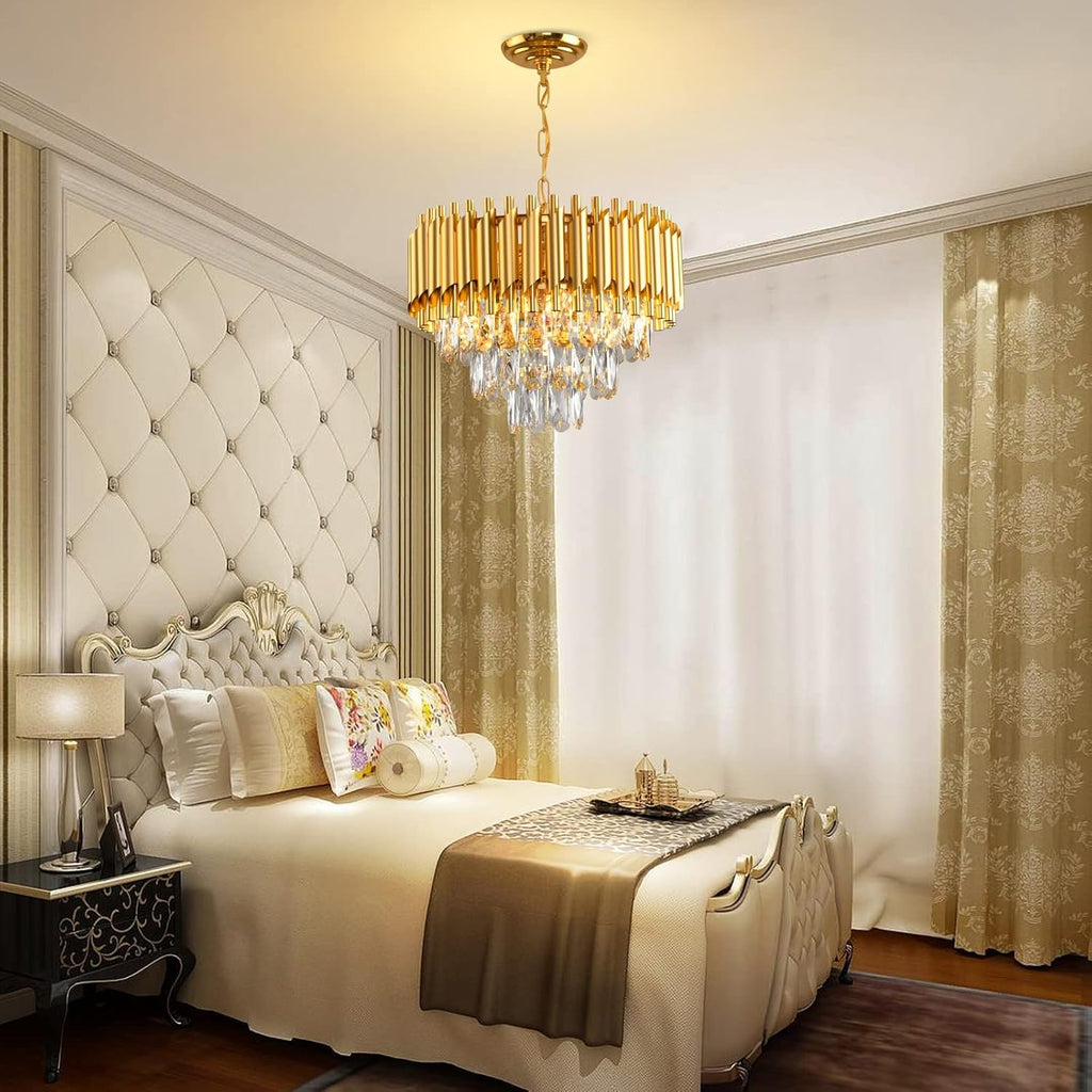 Round Luxe Black Chandelier — 5-Light - View 8