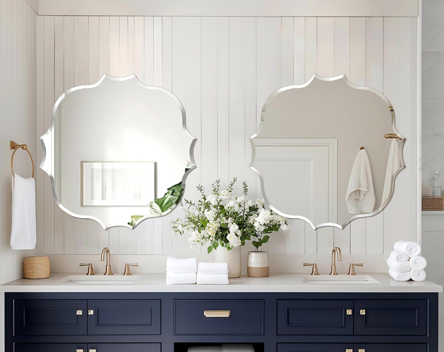 Beveled Beige Wall Mirror — 32" - View 5