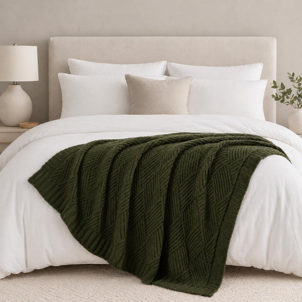 Knit Beige Throw Pillow — 50" - View 8
