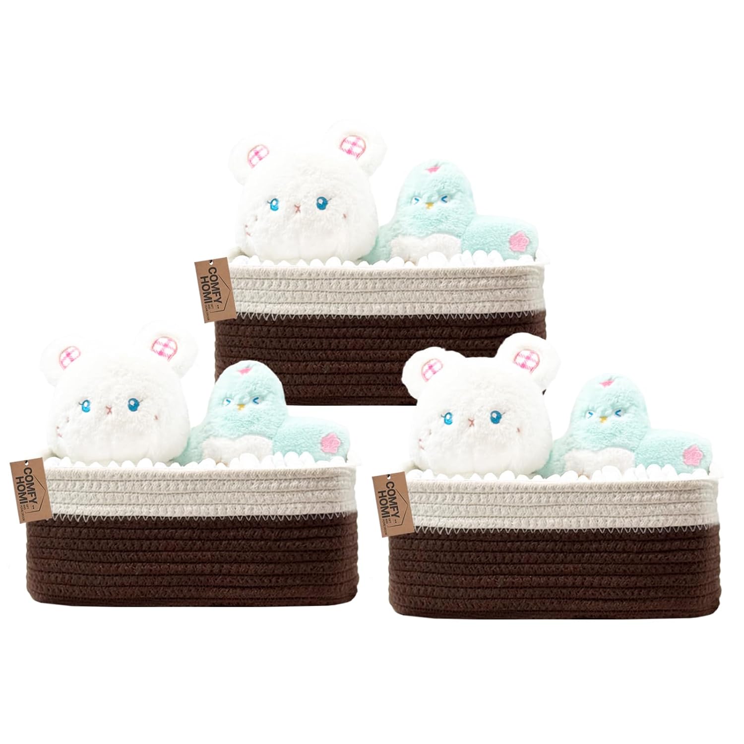 Boho Beige Basket — 13.5" — 11.5"x7.5"x4.7"