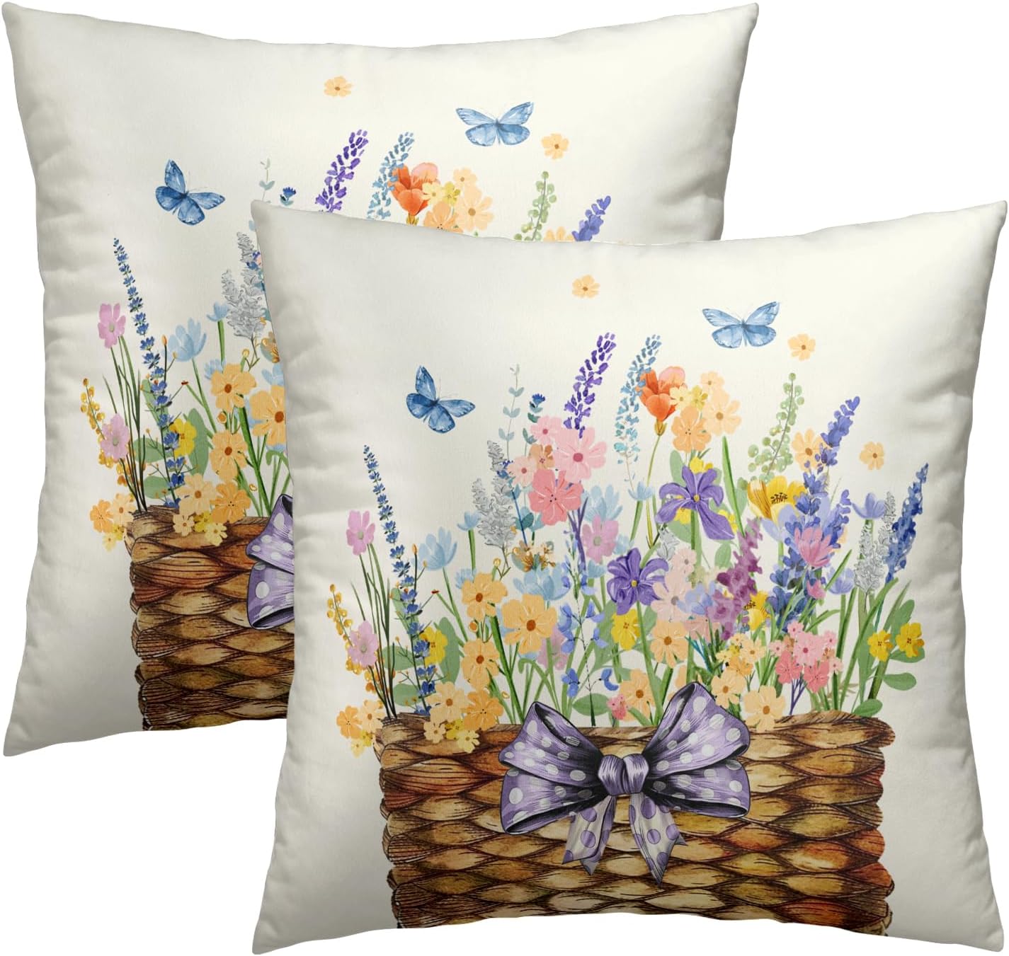 Beige Throw Pillow Cover — 18" — 16" x 16" (Pack of 2)