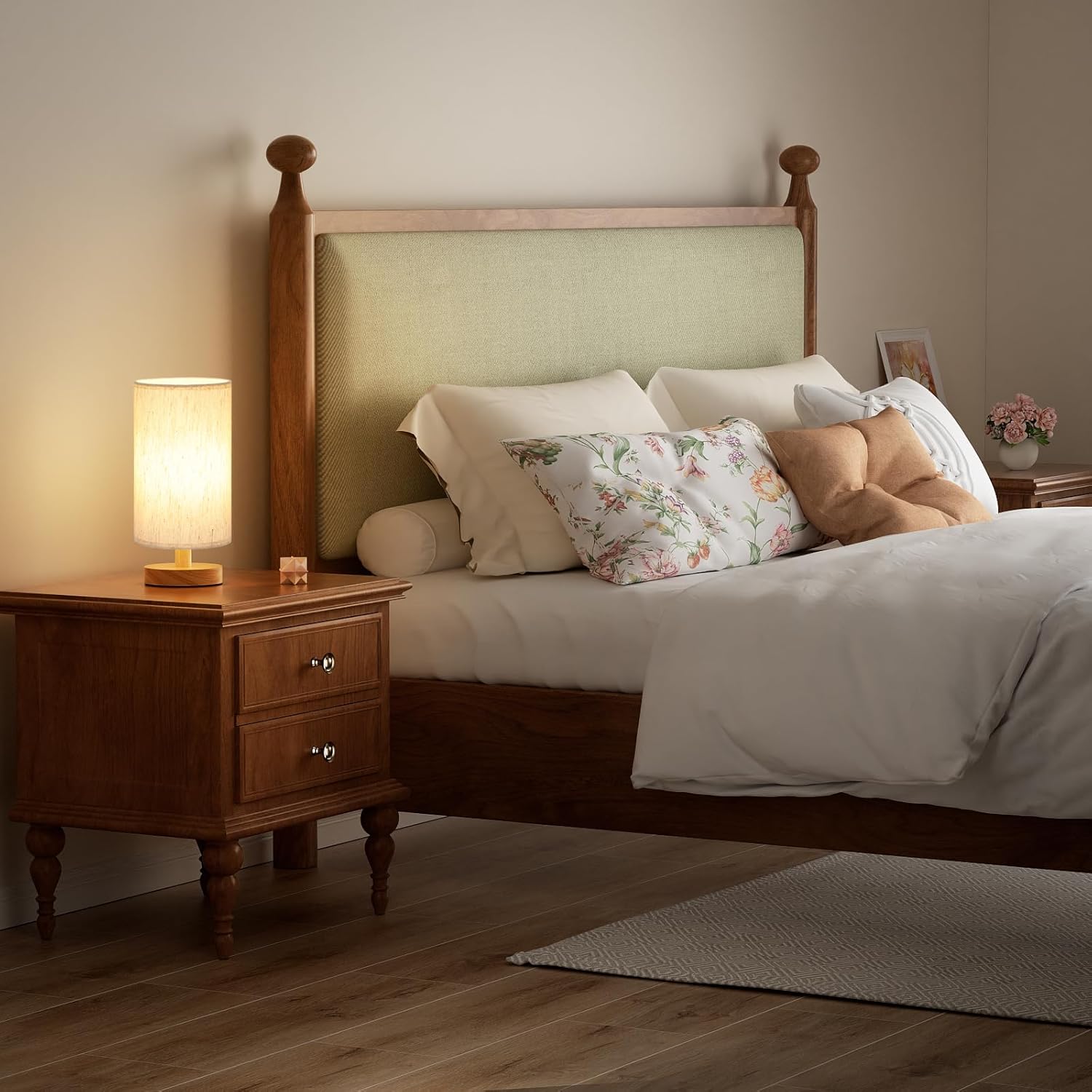 Beige Bedside Lamp — 9" - View 6
