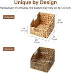 Handwoven Boho Beige Storage Basket — 10" - View 2