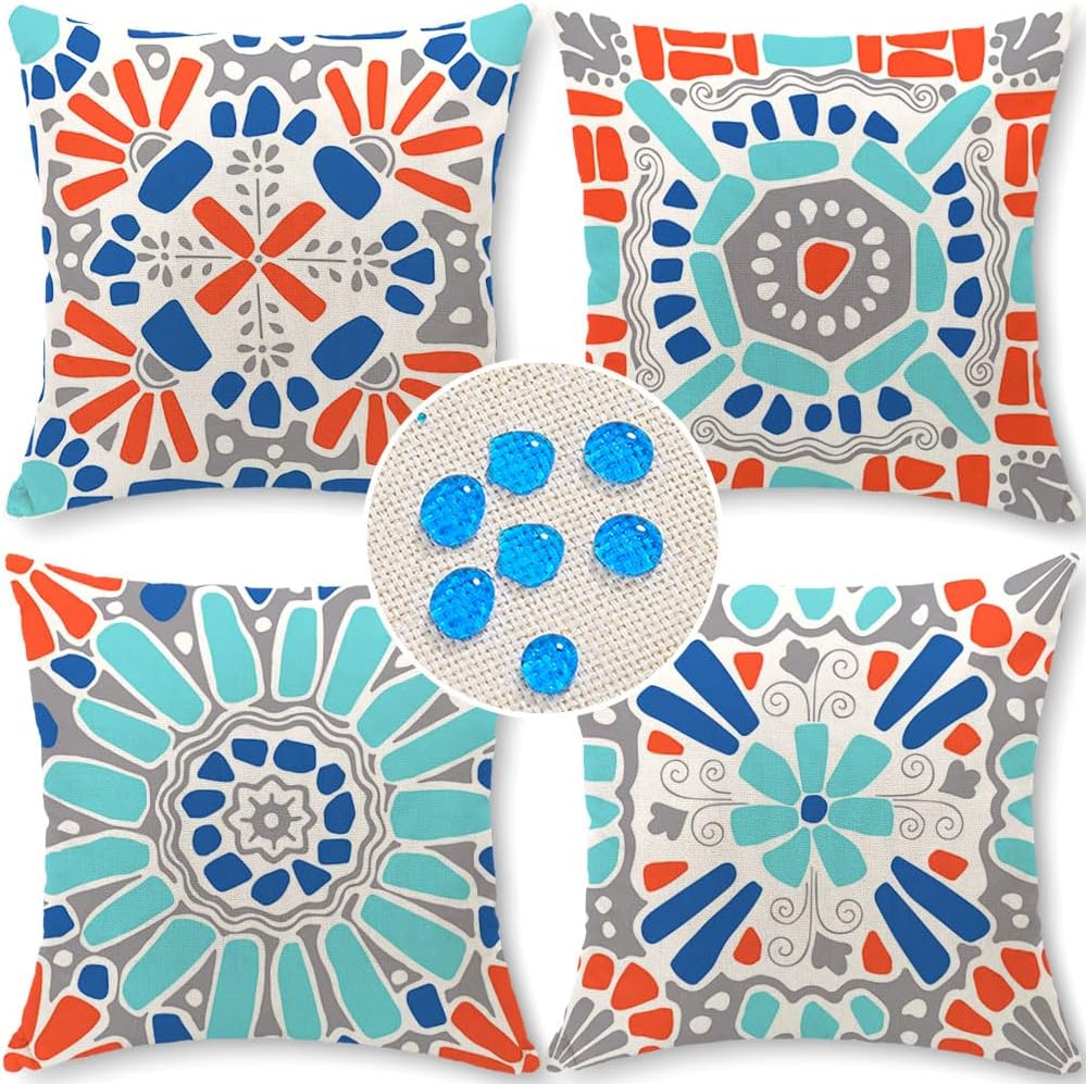 Boho Fabric Pillow Cover — 18" — G06