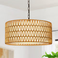 Linen Boho Black Chandelier — 5-Light — Rustic