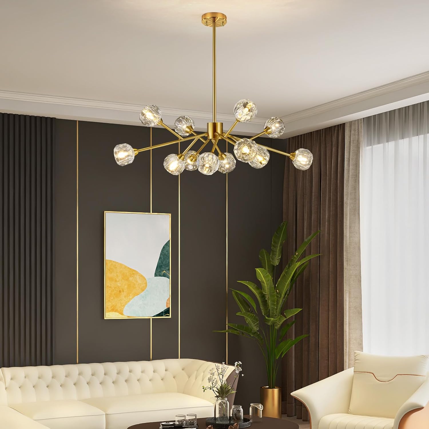 Luxe Black Chandelier — 36" - View 5
