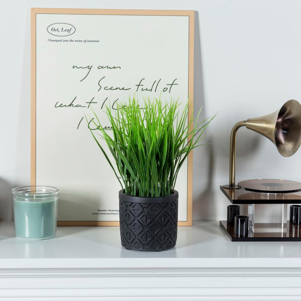 Round Modern Black Artificial Plant - View 2