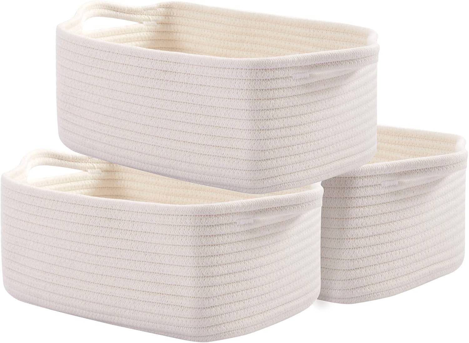 Boho Black Woven Basket — Set of 3 — Pure and White