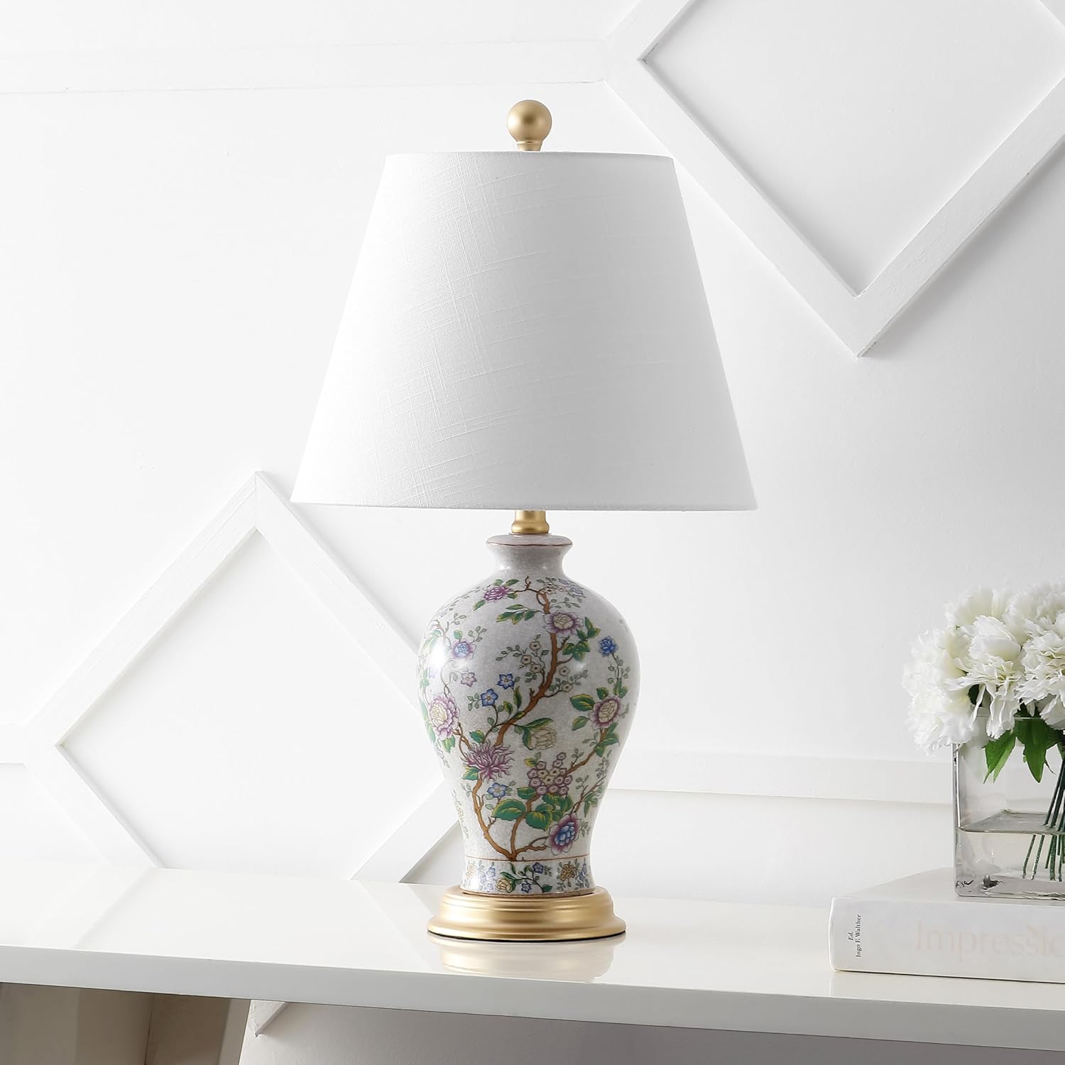Linen Farmhouse Blue Bedside Lamp — 24" - View 2