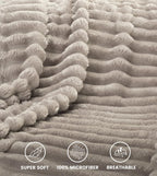 Linen Beige Throw Pillow — 60" - View 3